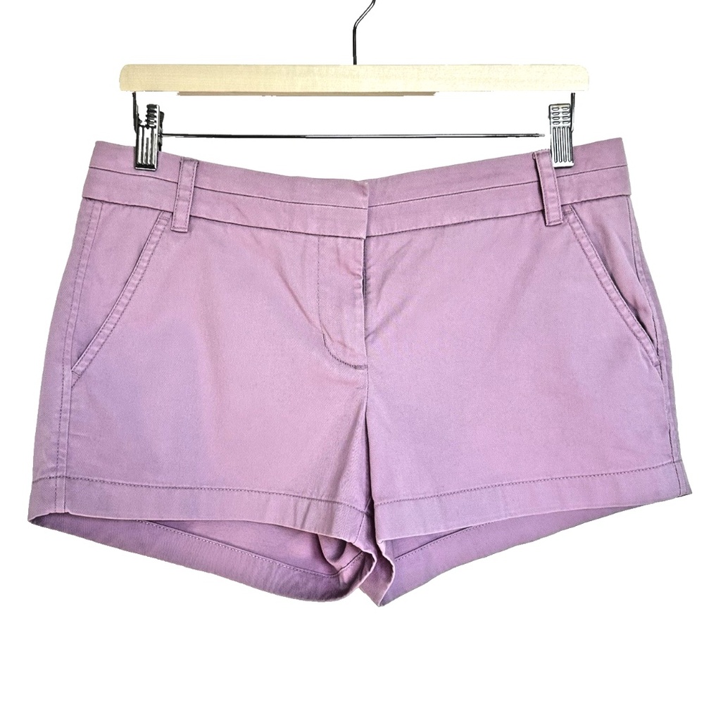 J. Crew 3” Lavender Chino Shorts - Size 6 - Mid Rise, Flat Front, Preppy Coastal